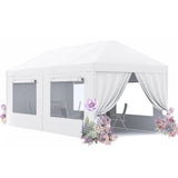 Quictent 10x20 Heavy Duty Party Tent with 4 Removable Mesh Windows & Ventilation - Waterproof Outdoor Canopy Tent for Weddings, Backyard Events, Shelter, UV Protection (White)
