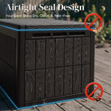 Quictent 220 Gallon Heavy Duty Resin Deck Box, Weatherproof Waterproof Outdoor Storage Bench