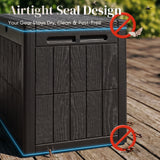 Quictent 100 Gallon Heavy Duty Resin Deck Box, Waterproof Outdoor Storage Bench
