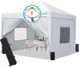 Quictent Privacy 8x8 Pop Up Canopy with 4 Sidewalls & Mesh Windows, White