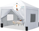 Quictent Privacy 10x10 Pop Up Canopy with 4 Sidewalls & Mesh Windows, White