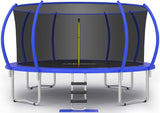 Zupapa 1500LBS Weight Capacity No-Gap Design Kids Trampoline 16FT 15FT 14FT 12FT 10FT Outdoor Safety Enclosure Trampolines with Non-Slip Ladder for Children, Adults & Family Backyard Fun