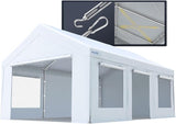 Quictent 12x20 ft Carports with Side Zipper Doors, White