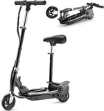 Zupapa Electric Scooter with Seat for Kids Ages 8-12, Riders up to 155 lbs, Removable Seat 2 Riding Styles, Black