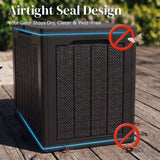 Quictent 28 Gallon Resin Deck Box, Weatherproof Waterproof Outdoor Storage Bench