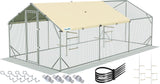 Quictent 12x9x6.6ft Metal Chicken Coop Run with Perch & Swing, Elite Series Large Walk-in Outdoor Poultry Cage Heavy Duty Predator Proof Hen Duck Rabbit Farm Pen House, Waterproof Anti-UV Cover