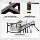 HEALTH LINE PRODUCT 4 Bike Stand Rack, Indoor Bike Storage, Bicycle Rack for Garage - Metal Stability Floor Bicycle Station for Parking Mountain/Road/Hybrid/Fat Tire & Scooters Bike Rack for Garage