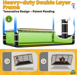 Zupapa 4X6FT Rectangle Trampoline with Basketball Hoop, and Safety Net - Indoor/Outdoor Kids Trampoline for Toddlers Ages 3-6, 220LBS Capacity, Heavy-Duty Galvanized Steel Frame