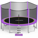 Zupapa 1500LBS Weight Capacity No-Gap Design 16 15 14 12FT Trampoline for Kids with Safety Enclosure Net Outdoor Backyards Trampolines with Non-Slip Ladder for Children Adults Family