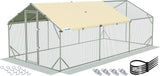 Quictent 12x9x6.6ft Metal Chicken Coop Run with Perch & Swing, Elite Series Large Walk-in Outdoor Poultry Cage Heavy Duty Predator Proof Hen Duck Rabbit Farm Pen House, Waterproof Anti-UV Cover