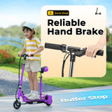Zupapa Electric Scooter with Seat for Kids Ages 6-12, 6" Pneumatic Tire, Up to 10 mph and 70 min Ride Time, for Riders up to 155 lbs, Removable Seat 2 Riding Styles Purple