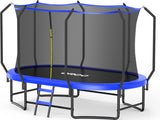 ORCC 7x10 FT Oval Outdoor Trampoline with Safety Net - Recreational Gymnastics Trampoline for Kids, 1200LBS Capacity, Heavy-Duty Galvanized Steel Frame Yard Trampolines