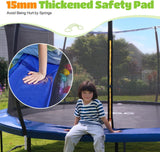 1200LBS Weight Capacity Kids Trampoline 16 15 14 12 10 8FT Outdoor Yard Trampolines for Kids Adults, Heavy-Duty Galvanized Steel Frame Recreational Trampoline
