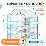 KING BIRD Premium Greenhouse for Outdoors, 56x56x77 in Walk-in Hot House with Thickened Cover, Reinforced Frame, Screen Windows & Mesh Door, 4 Tiers 15 Shelves for Outside Garden Seedlings, Clear