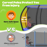 ORCC Kids Trampoline, 1200LBS Weight Capacity Outdoor Trampoline 16 15 14 12 10 8FT Yard Trampolines for Kids Adults