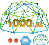 Zupapa 10FT Climbing Dome, Outdoor Jungle Gym for Kids with Climbing Grip, Easy Assembly Outdoor Play Equipment for Kids, Blue&Green