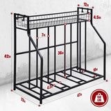 HEALTH LINE PRODUCT 4 Bike Stand Rack, Indoor Bike Storage, Bicycle Rack for Garage - Metal Stability Floor Bicycle Station for Parking Mountain/Road/Hybrid/Fat Tire & Scooters Bike Rack for Garage
