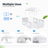 Quictent 10x20 Heavy Duty Party Tent with 4 Removable Mesh Windows & Ventilation - Waterproof Outdoor Canopy Tent for Weddings, Backyard Events, Shelter, UV Protection (White)