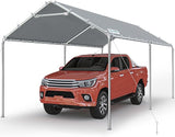 Quictent 10x20 ft Heavy Duty Carport Canopy Galvanized Car Tent with Reinforced Structure, Gray