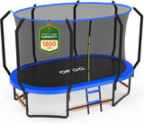 Kids Trampoline 7 x 10 FT Oval Outdoor Trampoline | Outdoor Oval Trampoline with Safety Net - Recreational Gymnastics Yard Trampolines for Kids, 1200LBS Capacity