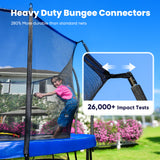 Square Rectangle Trampoline 2000LBS Capacity No-Gap Design 14X14FT Outdoor Trampoline with Safety Net and Non-Slip Ladder 10-Year Quality Assurance Perfect for Backyard Fun