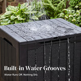Quictent 28 Gallon Resin Deck Box, Weatherproof Waterproof Outdoor Storage Bench