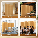 JOSTYLE Rattan Room Divider, 6-Panel Folding Privacy Screen 6ft. Extra Wide