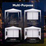 Quictent 10x10 Pop Up Canopy Tent with 3 Sidewalls | Instant Setup Gazebo for 1 Person, White