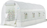 Quictent Premium Greenhouse for Outdoors, 15x7x7 FT Portable Walk-in Heavy Duty Frame Large Garden Plant Hot Outside Hoop House, 6 Ventilated Screen Window and Zipper Screen Door, Green