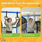 Zupapa 4X6FT Rectangle Trampoline with Basketball Hoop, and Safety Net - Indoor/Outdoor Kids Trampoline for Toddlers Ages 3-6, 220LBS Capacity, Heavy-Duty Galvanized Steel Frame