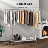 HOKEEPER Clothes Rack with Cover Clothing Racks for Hanging Clothes Heavy Duty Garment Rack, Adjustable Coat Rack with Lockable Wheels, Portable Closet for Bedroom, Living Room Laundry, Balcony
