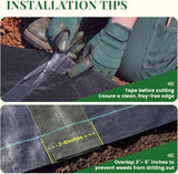 KING BIRD 3FTx50FT Weed Barrier Landscape Fabric, 3.2oz Heavy Duty Woven Ground Cover Geotextile Fabric for Flower Garden Bed, Driveway, Pathway, Gravel & Yard Weed Control Mat