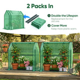 Quictent Mini Greenhouse, Portable Quick-Setup Small Tabletop Waterproof UV Protected PE Cover Shelter for Outdoors/Indoors W/ Raised Base for Garden Plant Seed Starting, 2 Packs, 36"x18"x33", Green