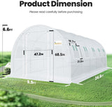 KING BIRD Premium 25x10x6.6FT Large Walk-in Greenhouse for Outdoors, Heavy Duty Galvanized Steel Frame, White