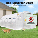 KING BIRD Premium 25x10x6.6FT Large Walk-in Greenhouse for Outdoors, Heavy Duty Galvanized Steel Frame, White