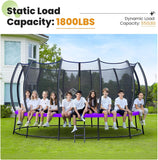 Zupapa 1800LBS Capacity No-Gap Design 16 15 14 12FT Trampoline with Safety Enclosure Net and Non-Slip Ladder 10-Year Quality Assurance Perfect for Kids Family Outdoor Backyard Fun