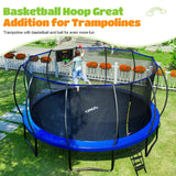 ORCC Kids Trampoline, 1200LBS Weight Capacity Trampoline 16 15 14 12 10 8FT with Basketball Hoop Water Sprinkler Spiral Ground Stakes Outdoor Yard Trampolines for Kids Adults 12FT