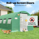 KING BIRD Premium 20x10x6.6FT Large Walk-in Greenhouse for Outdoors, Heavy Duty Galvanized Steel Frame, Green