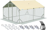 Quictent 12x9x6.6ft Large Metal Chicken Coop Run With Side Hardware Cloth