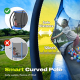 Kids Trampoline with 8-12 Added Stabilizer Bars
