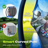 ORCC Kids Trampoline, 1200LBS Weight Capacity Outdoor Trampoline 16 15 14 12 10 8FT Yard Trampolines for Kids Adults