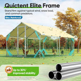 Quictent 12x9x6.6ft Metal Chicken Coop Run with Perch & Swing, Elite Series Large Walk-in Outdoor Poultry Cage Heavy Duty Predator Proof Hen Duck Rabbit Farm Pen House, Waterproof Anti-UV Cover