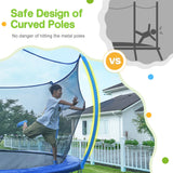 Zupapa 1500LBS Weight Capacity No-Gap Design 15 14FT Trampoline for Kids with Safety Enclosure Net Outdoor Backyards Trampolines with Non-Slip Ladder for Children Adults Family