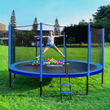 ORCC Trampoline 8FT 10FT 12FT 14FT, Outdoor Tramp with Enclosure Net, 410LBS Yard Trampoline for Kids - Recreational Anti-Rust Trampolin for Kids and Adults with Ladder