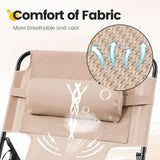 KING BIRD Tanning Chair with Face Hole, 5-Position Folding Outdoor Beach Lounge Chair for Sunbathing, Portable Reclining Chaise Lounge for Pool, Patio & Lawn, Heavy Duty 400lbs Support, Beige