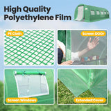 KING BIRD Premium 25x10x6.6FT Large Walk-in Greenhouse for Outdoors, Heavy Duty Galvanized Steel Frame, Green