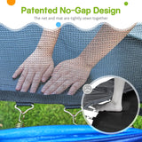 Zupapa 1500LBS Weight Capacity No-Gap Design Kids Trampoline 16FT 15FT 14FT 12FT 10FT Outdoor Safety Enclosure Trampolines with Non-Slip Ladder for Children, Adults & Family Backyard Fun