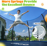 1200LBS Weight Capacity Kids Trampoline 16 15 14 12 10 8FT Outdoor Yard Trampolines for Kids Adults, Heavy-Duty Galvanized Steel Frame Recreational Trampoline