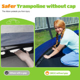 ORCC Kids Trampoline, 1200LBS Weight Capacity Trampoline 16 15 14 12 10 8FT with Basketball Hoop Water Sprinkler Spiral Ground Stakes Outdoor Yard Trampolines for Kids Adults 12FT