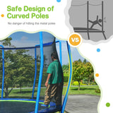 Zupapa No-Gap Design 16 15 14FT Trampoline With Basketball Hoops for Kids with Safety Enclosure Net 425LBS Weight Capacity Outdoor Backyards Trampolines